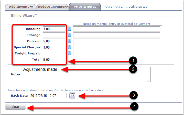 Adjustments-AddInv-PriceAndNotes