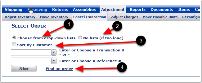 CancelOrders-SelectOrder