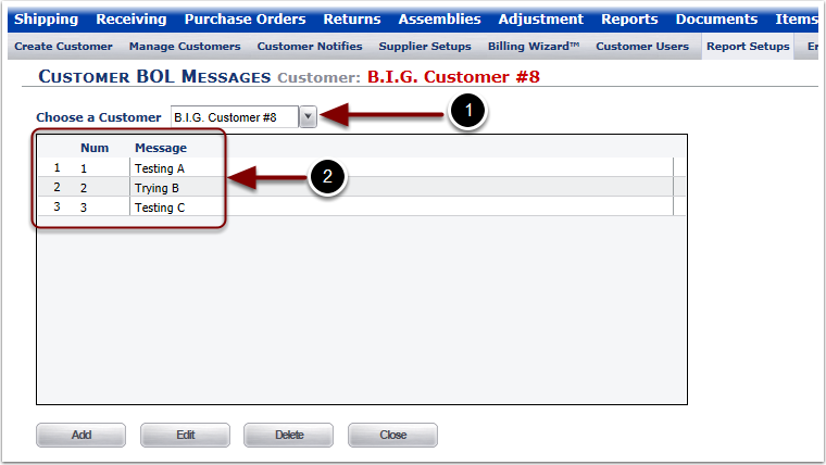 Customer-ReportSetups-BOLMessagesGrid