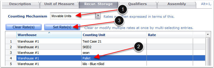 Items-CreateAssembly-RecurStorage-MultipleRateSetup