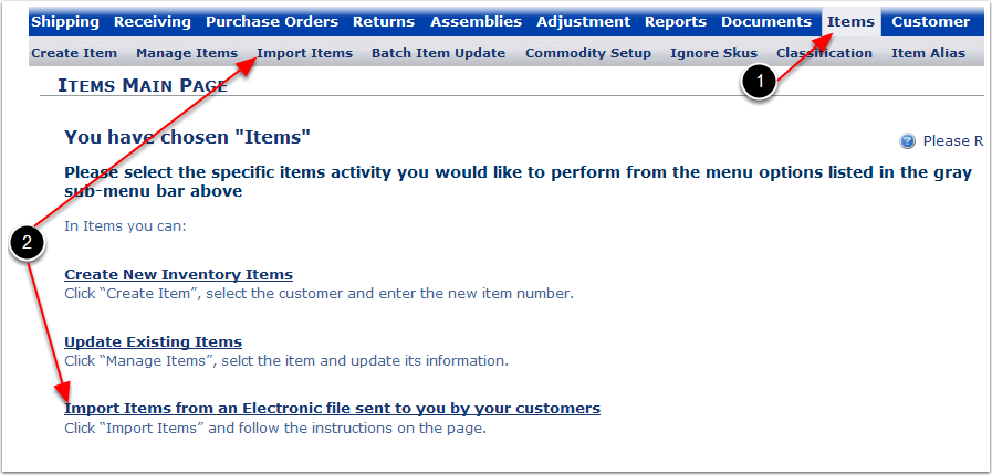 Items-ImportFromCustomer-Link