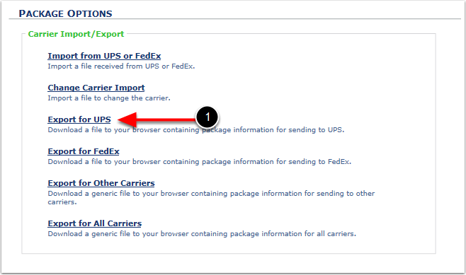 PkgOptions-ExportForUPS-Link