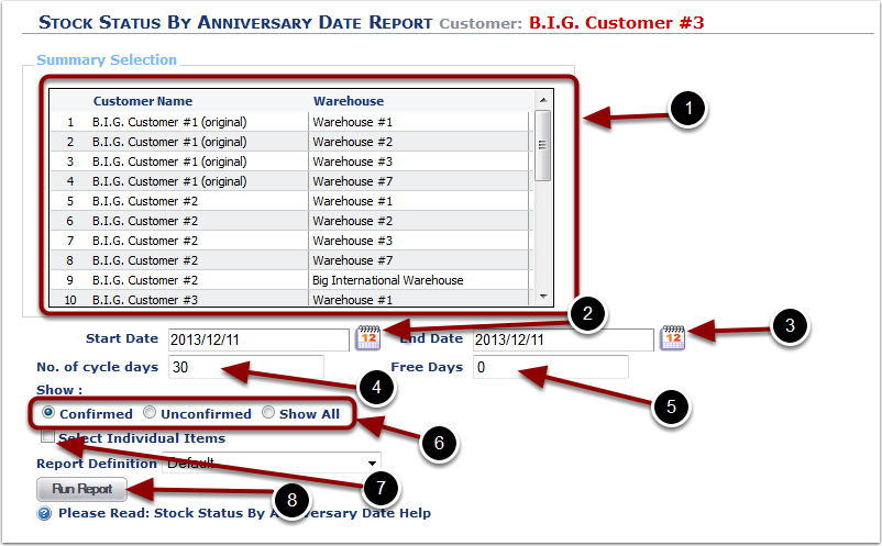 Reports-Management-StockStatusByAnniversary-SelectAndRun