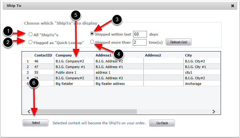 ShipTo-ChooseFromList