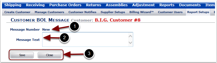 Customer-ReportSetups-BOLMessages-AddMessage