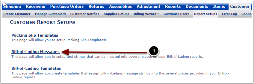 Customer-ReportSetups-BOLMessagesLink