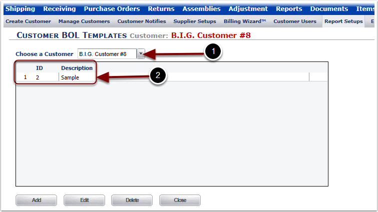 Customer-ReportSetups-BOLTemplatesGrid