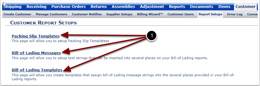 Customer-ReportSetups-Options