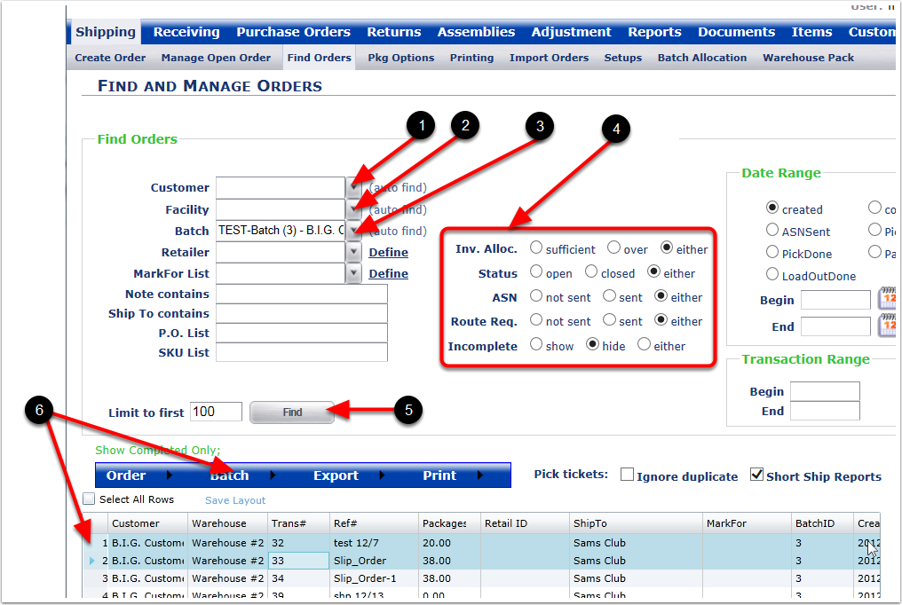 FindOrders-Batch-MoveToNewBatch-Start