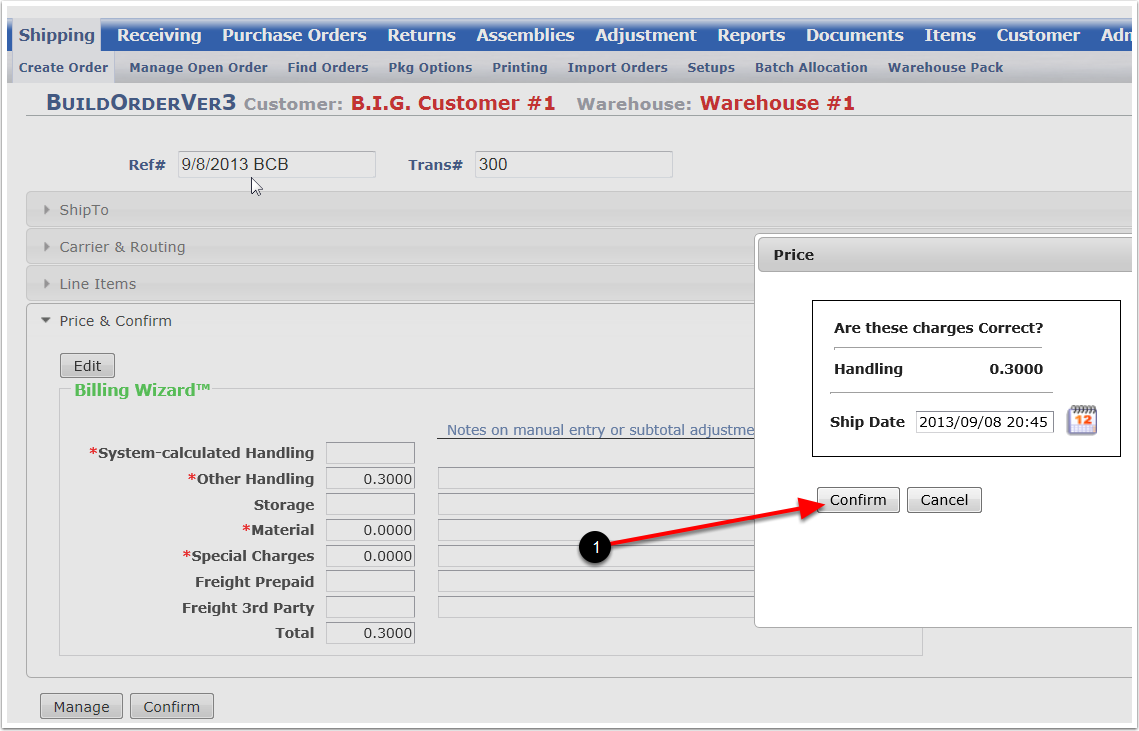 FindOrders-ConfirmChargesWindow