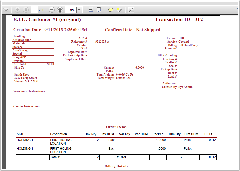 FindOrders-TransactionReport-Example