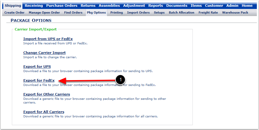 PkgOptions-ExportForFedEx-Link