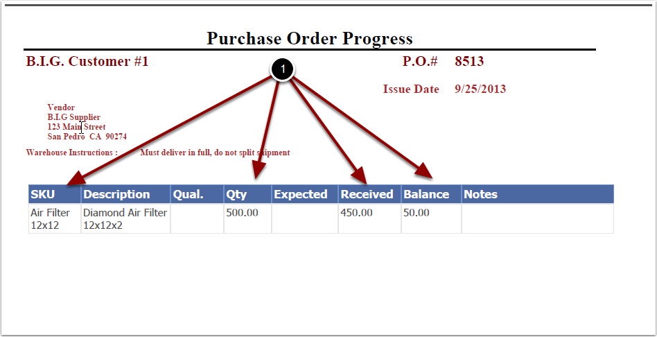 PurchaseOrders-ProgressReportExample