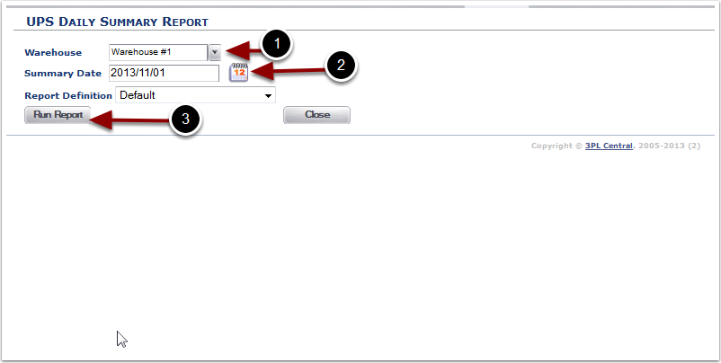 Reports-Management-UPSDailySummary-SelectAndRun