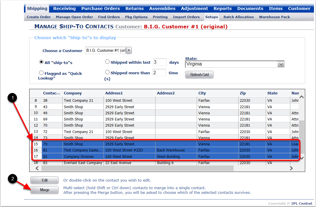 Shipping-Setups-MergeContacts-Select