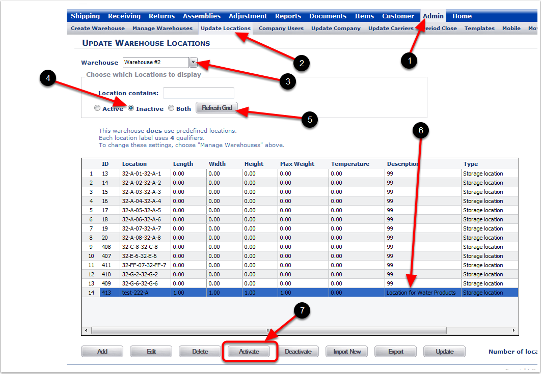 UpdateLocations-ReactivateWarehouse